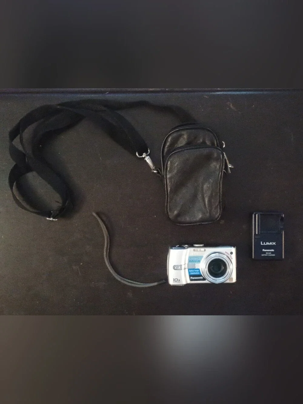 Panasonic Lumix Silver Digital Camera with Black Case, Strap & Battery